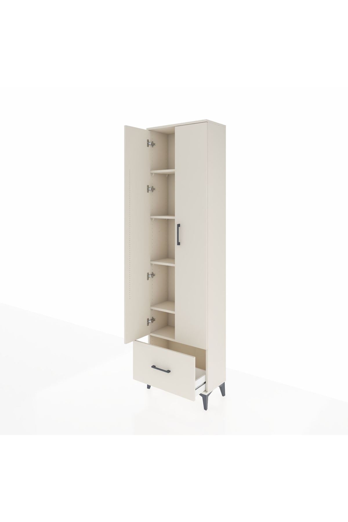 Arges Dolap 5 Raflı Tek Çekmeceli 2 Kapaklı 60x30x221 - S29M011V1A