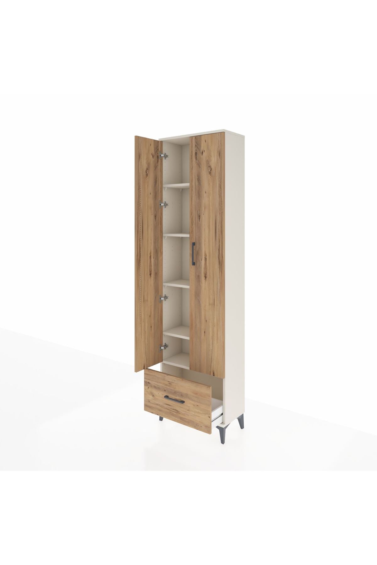 Arges Dolap 5 Raflı Tek Çekmeceli 2 Kapaklı 60x30x221 - S29M011V3A