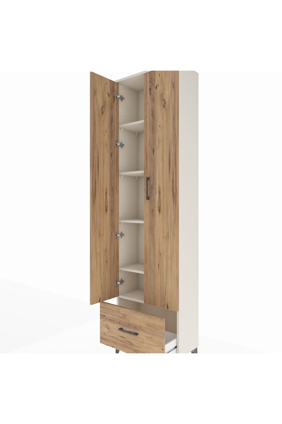 Arges Dolap 5 Raflı Tek Çekmeceli 2 Kapaklı 60x30x221 - S29M011V3A
