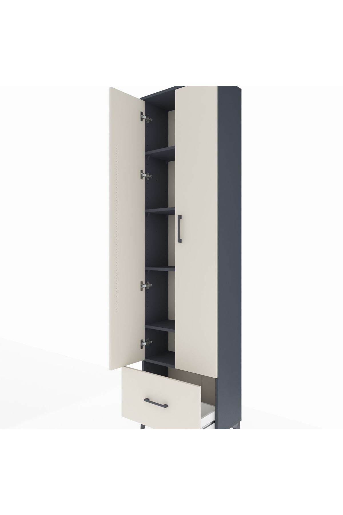 Arges Dolap 5 Raflı Tek Çekmeceli 2 Kapaklı 60x30x221 - S29M011V4A