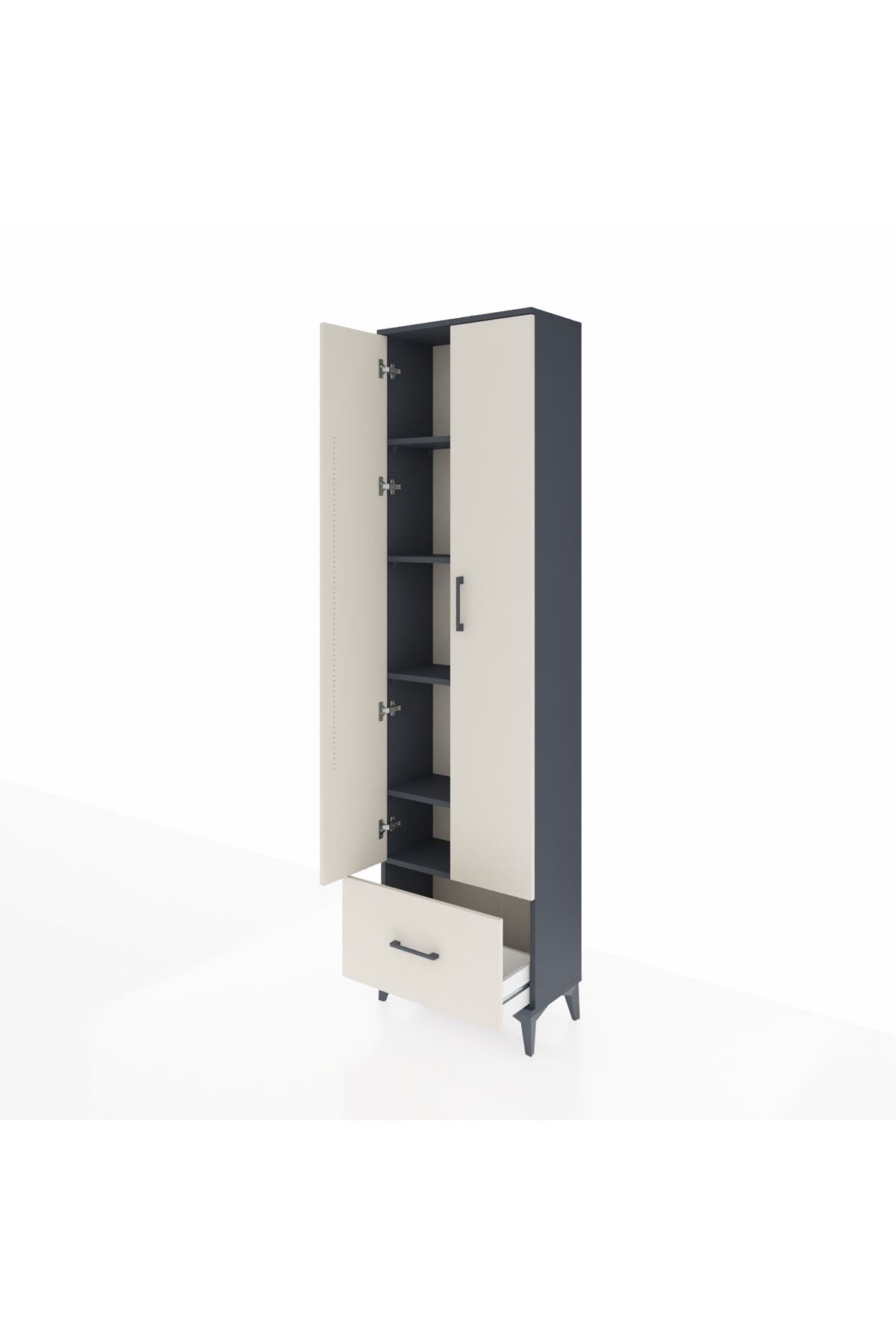 Arges Dolap 5 Raflı Tek Çekmeceli 2 Kapaklı 60x30x221 - S29M011V4A