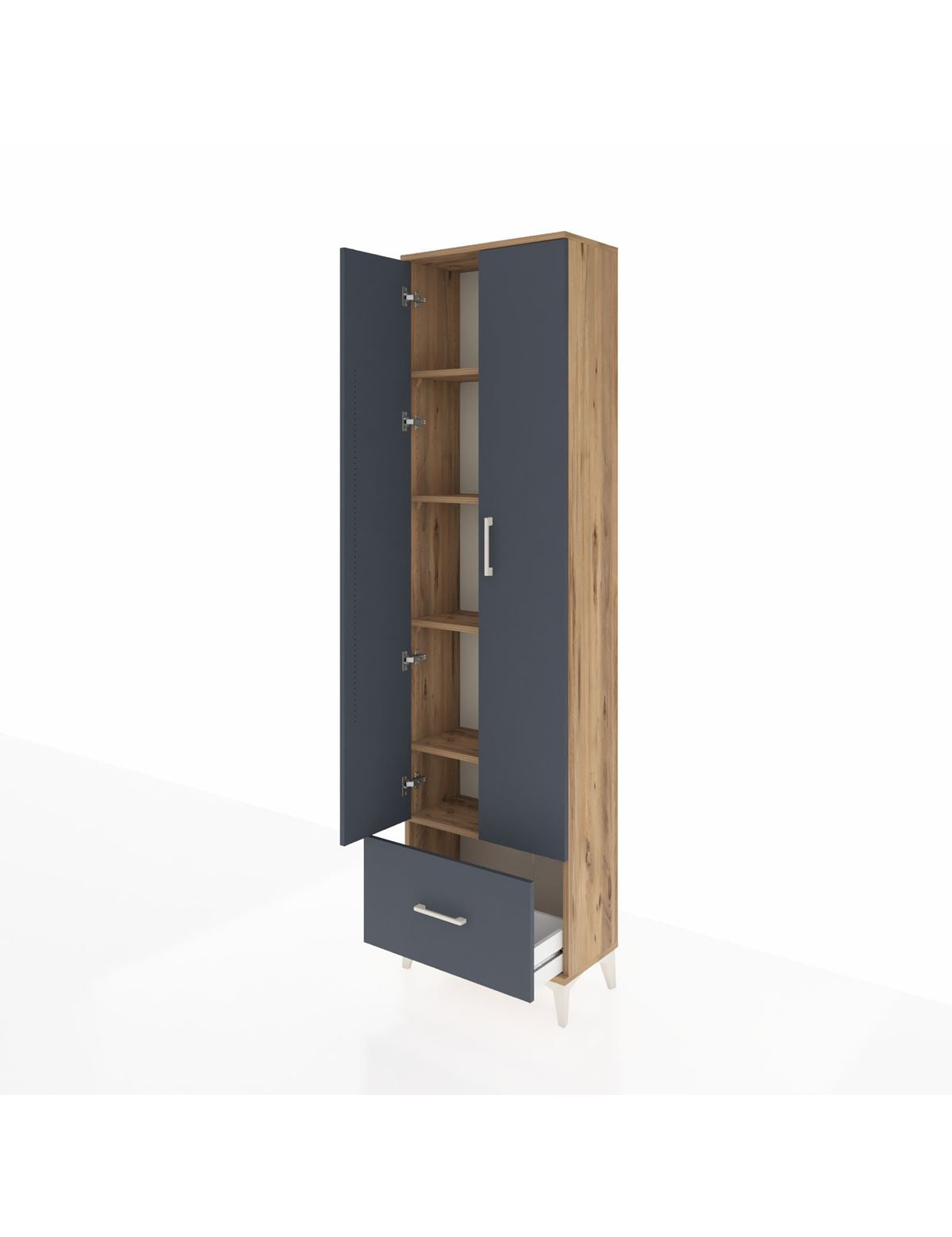Arges Dolap 5 Raflı Tek Çekmeceli 2 Kapaklı 60x30x221 - S29M011V8A
