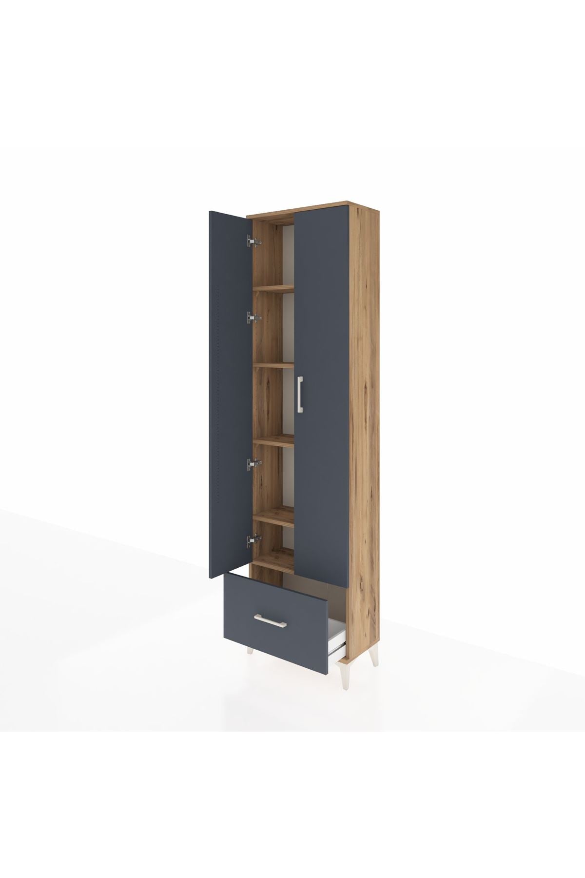 Arges Dolap 5 Raflı Tek Çekmeceli 2 Kapaklı 60x30x221 - S29M011V8A