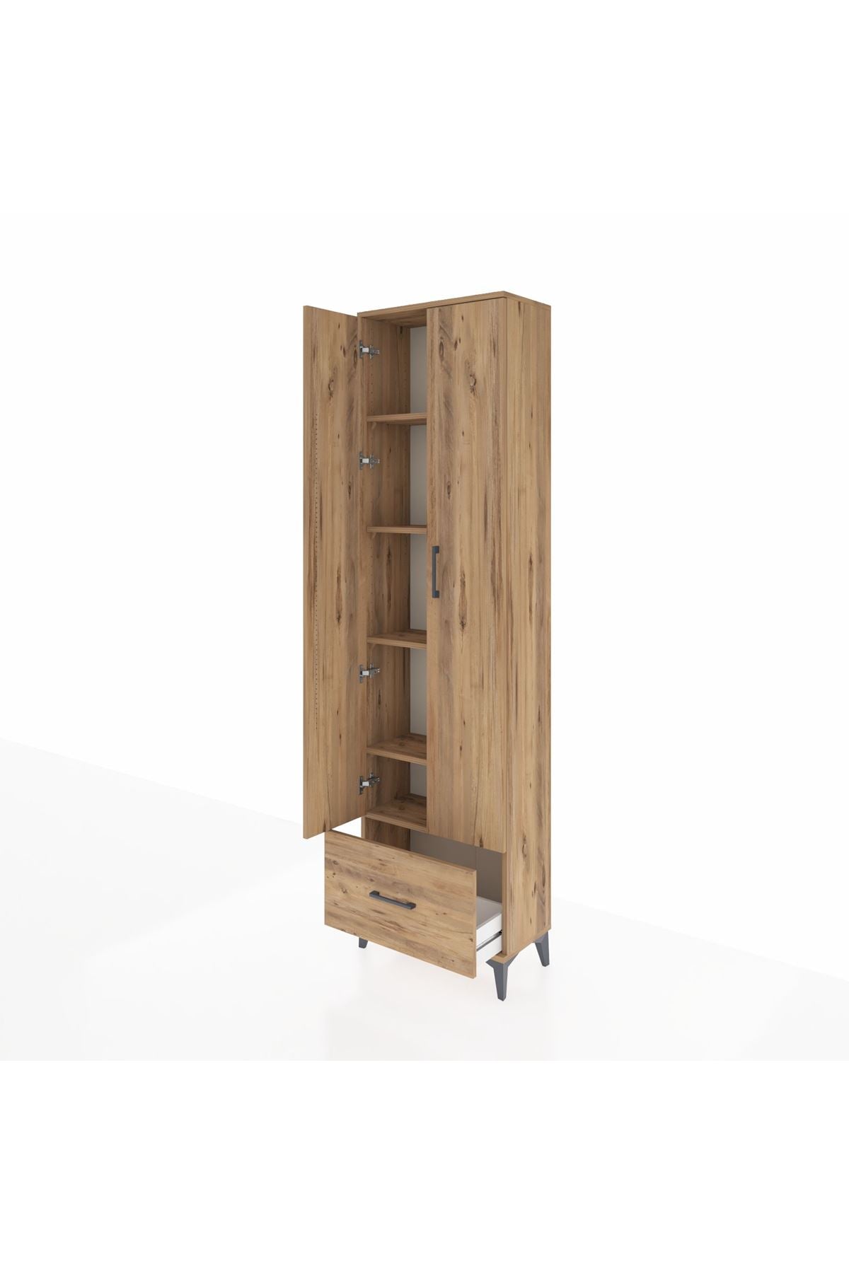 Arges Dolap 5 Raflı Tek Çekmeceli 2 Kapaklı 60x30x221 - S29M011V9A