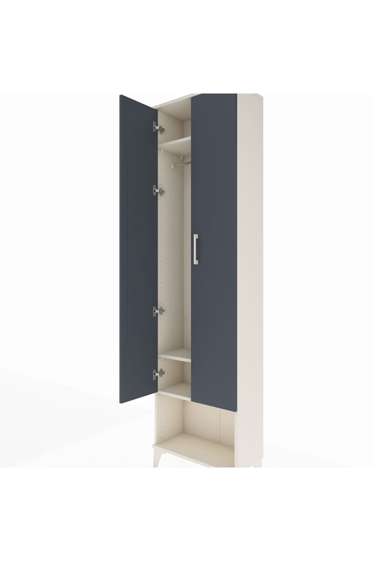 Arges Dolap 3 Raflı 2 Kapaklı Tek Askılı 60x30x221 - S29M013V2A