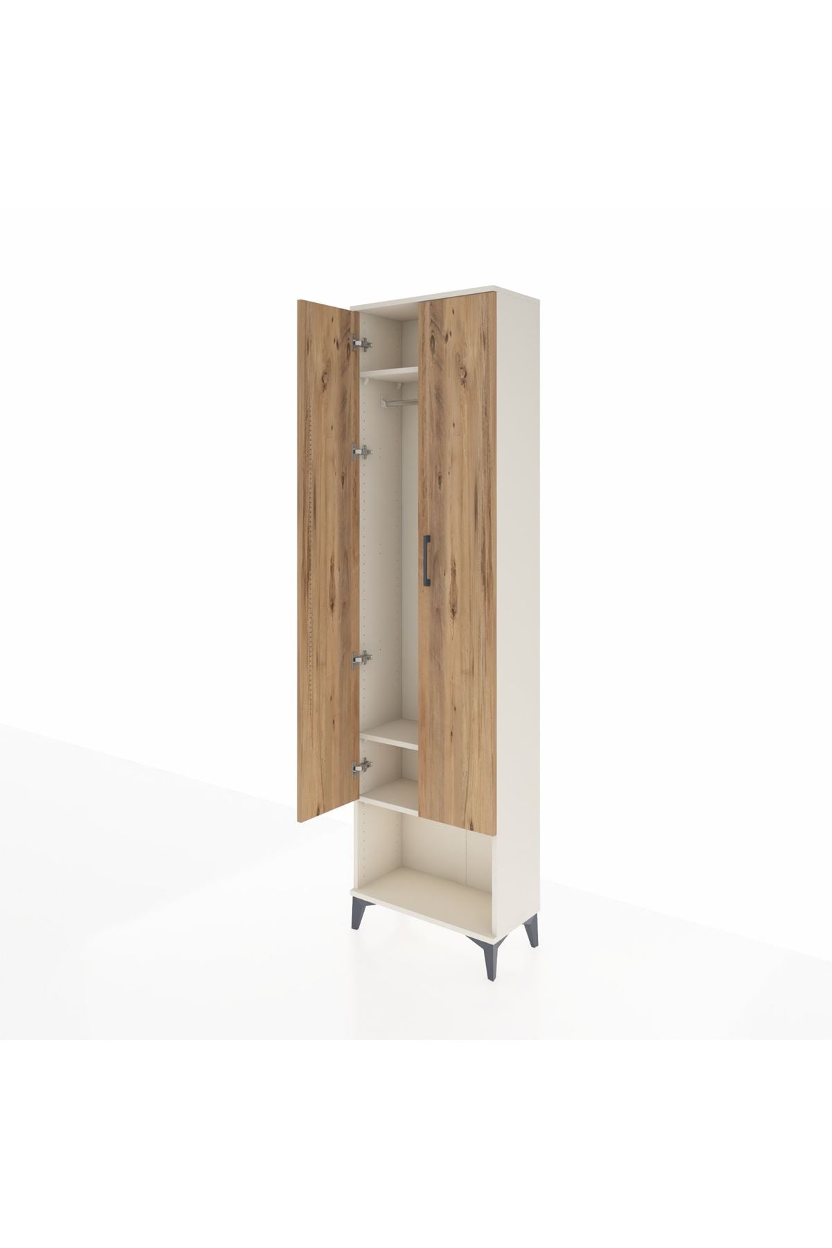 Arges Dolap 3 Raflı 2 Kapaklı Tek Askılı 60x30x221 - S29M013V3A