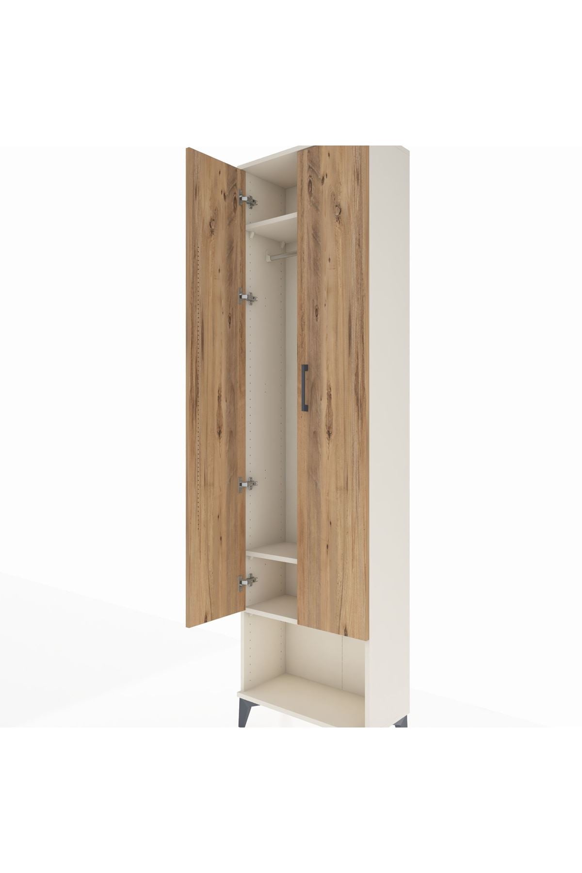 Arges Dolap 3 Raflı 2 Kapaklı Tek Askılı 60x30x221 - S29M013V3A