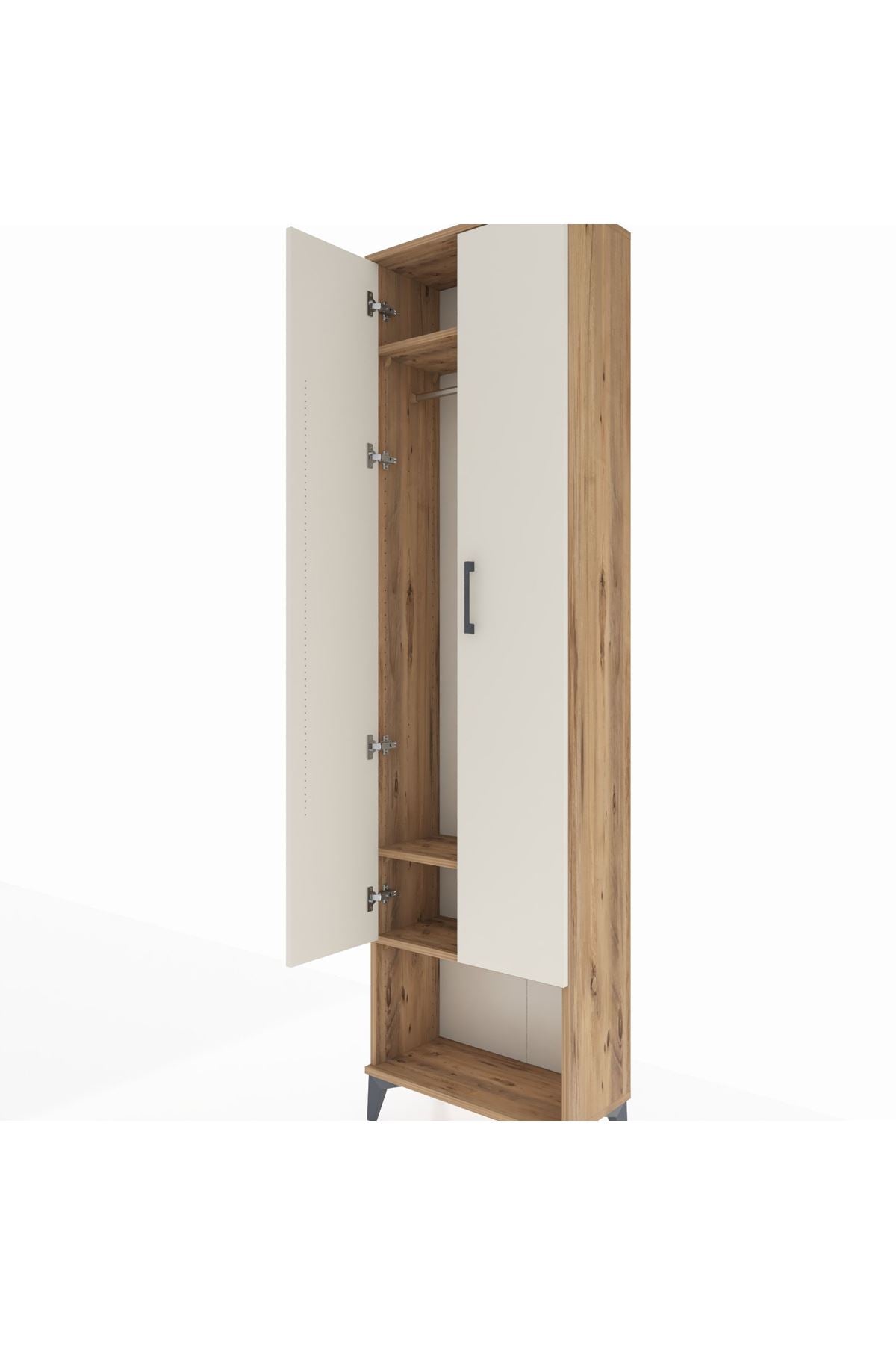 Arges Dolap 3 Raflı 2 Kapaklı Tek Askılı 60x30x221 - S29M013V7A