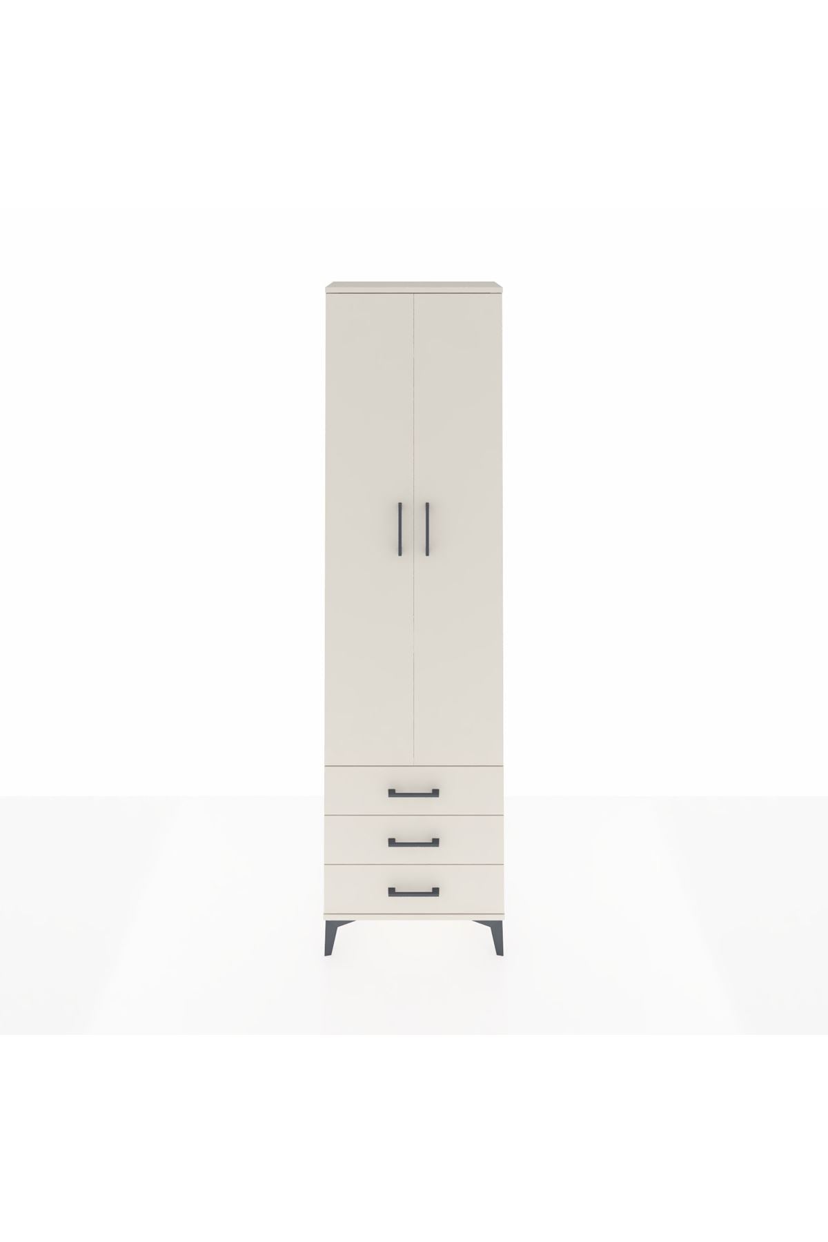 Arges Dolap 3 Raflı 3 Çekmeceli Tek Askılı 60x30x221 - S29M015V1A