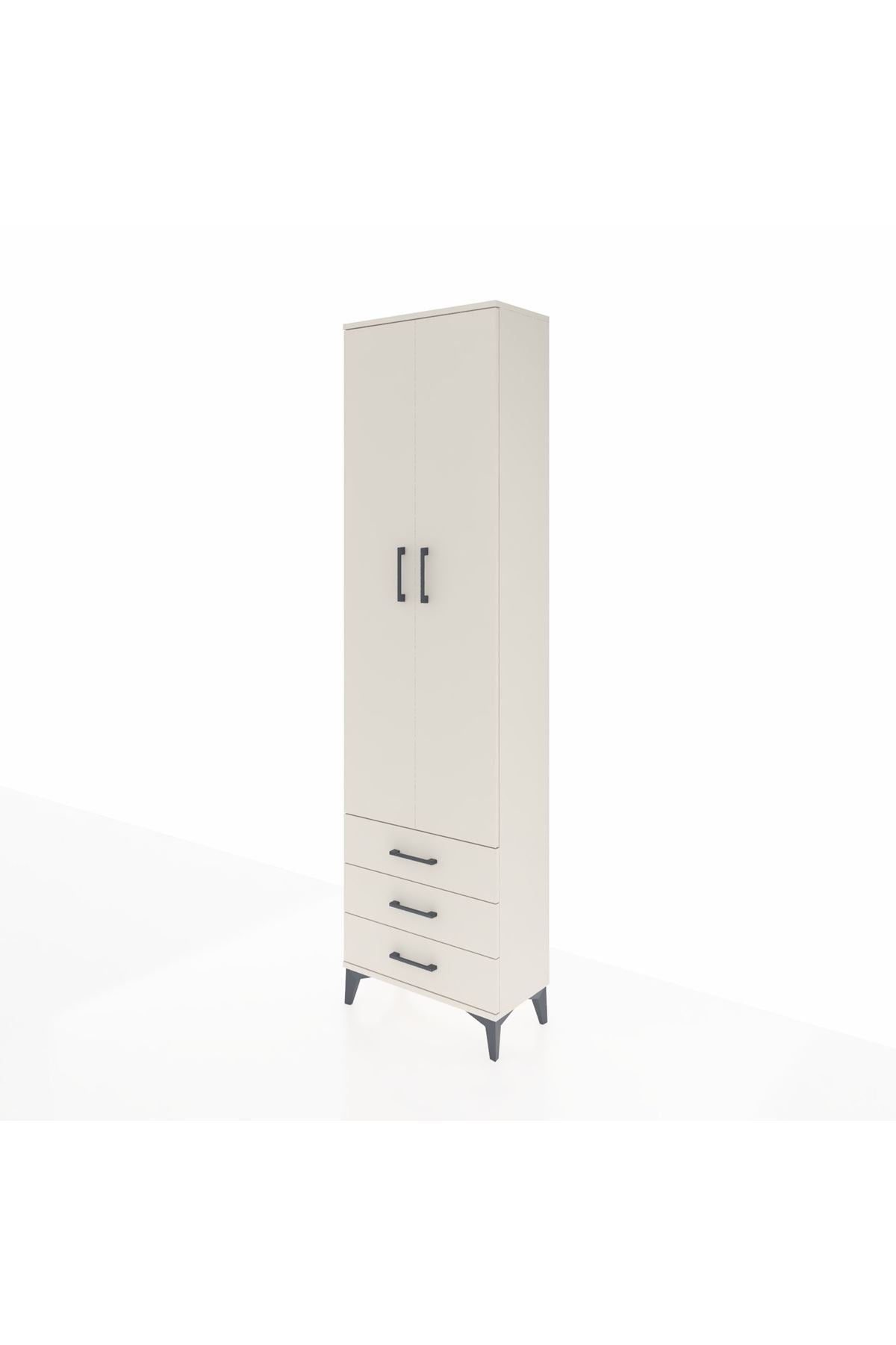 Arges Dolap 3 Raflı 3 Çekmeceli Tek Askılı 60x30x221 - S29M015V1A