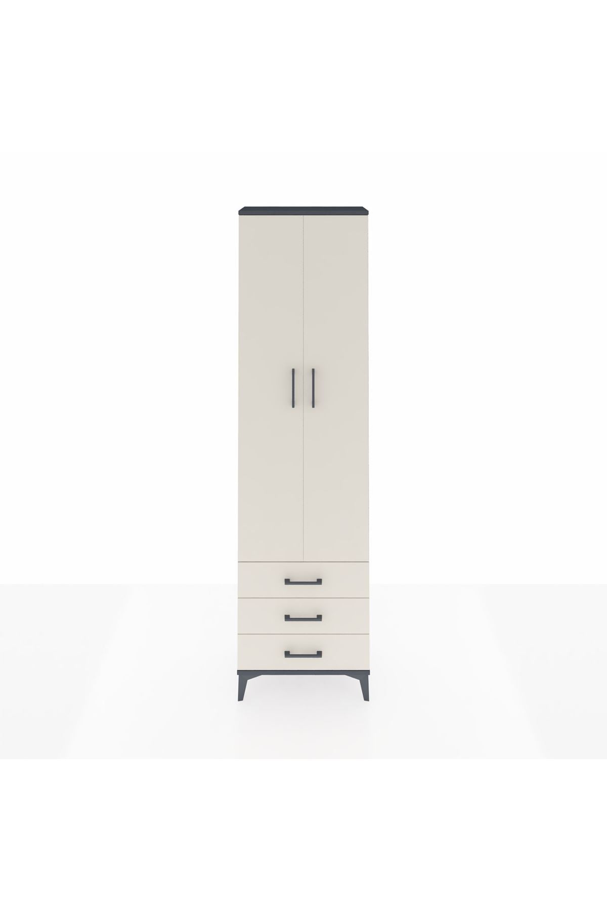 Arges Dolap 3 Raflı 3 Çekmeceli Tek Askılı 60x30x221 - S29M015V4A