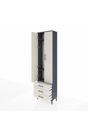 Arges Dolap 3 Raflı 3 Çekmeceli Tek Askılı 60x30x221 - S29M015V4A