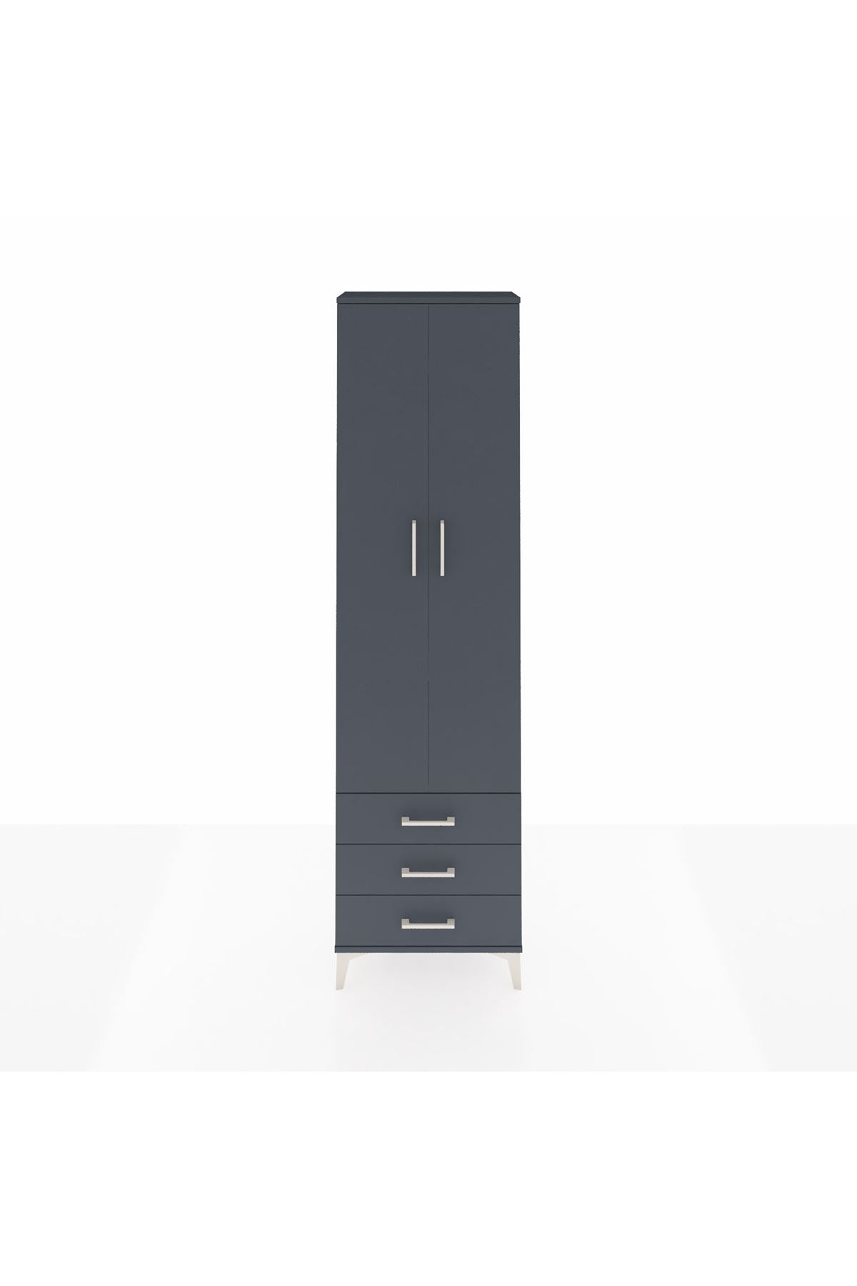 Arges Dolap 3 Raflı 3 Çekmeceli Tek Askılı 60x30x221 - S29M015V5A