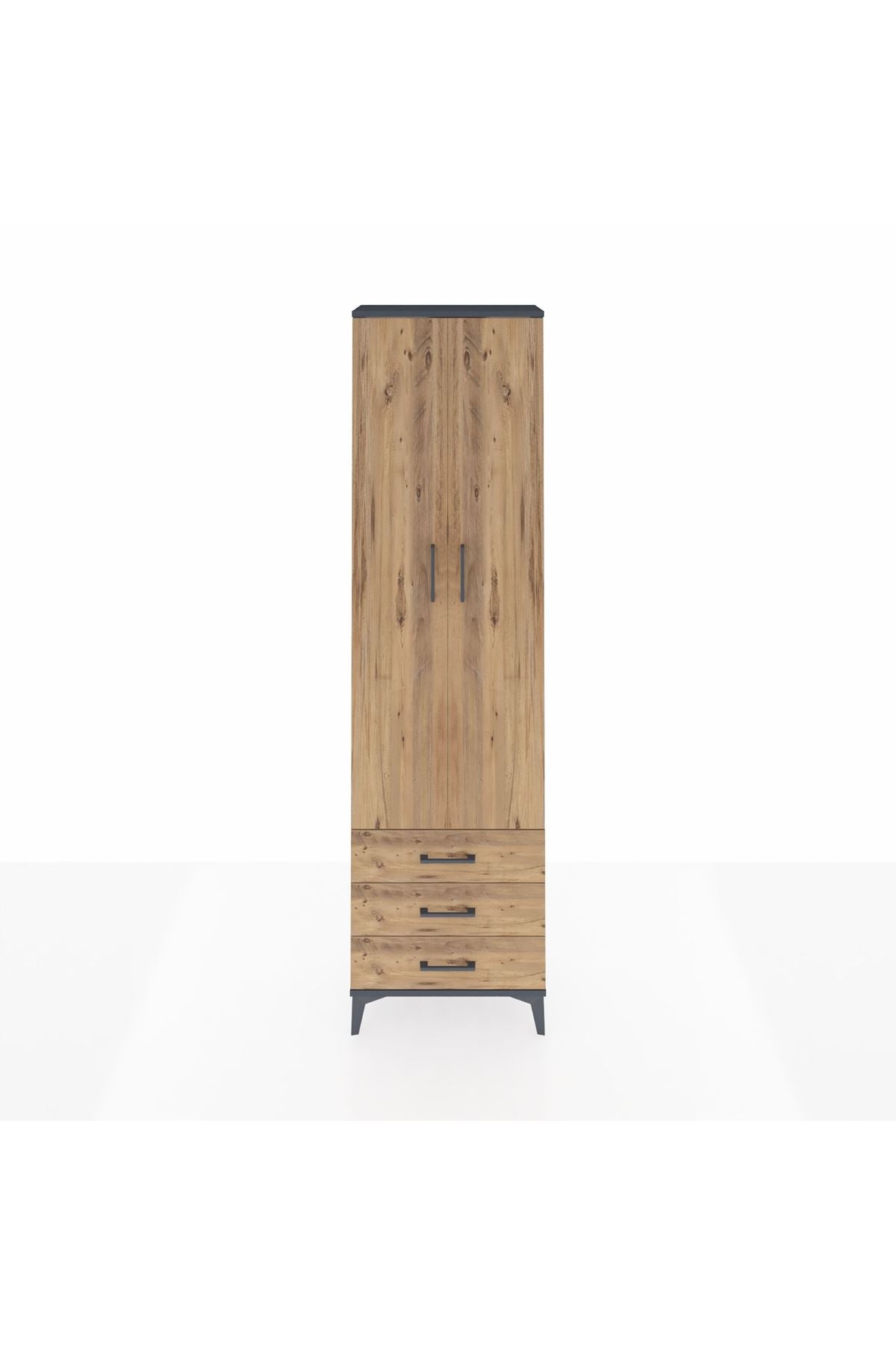 Arges Dolap 3 Raflı 3 Çekmeceli Tek Askılı 60x30x221 - S29M015V6A