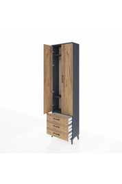 Arges Dolap 3 Raflı 3 Çekmeceli Tek Askılı 60x30x221 - S29M015V6A