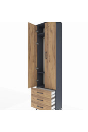 Arges Dolap 3 Raflı 3 Çekmeceli Tek Askılı 60x30x221 - S29M015V6A