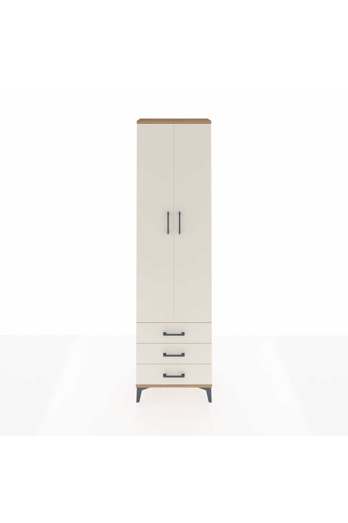 Arges Dolap 3 Raflı 3 Çekmeceli Tek Askılı 60x30x221 - S29M015V7A