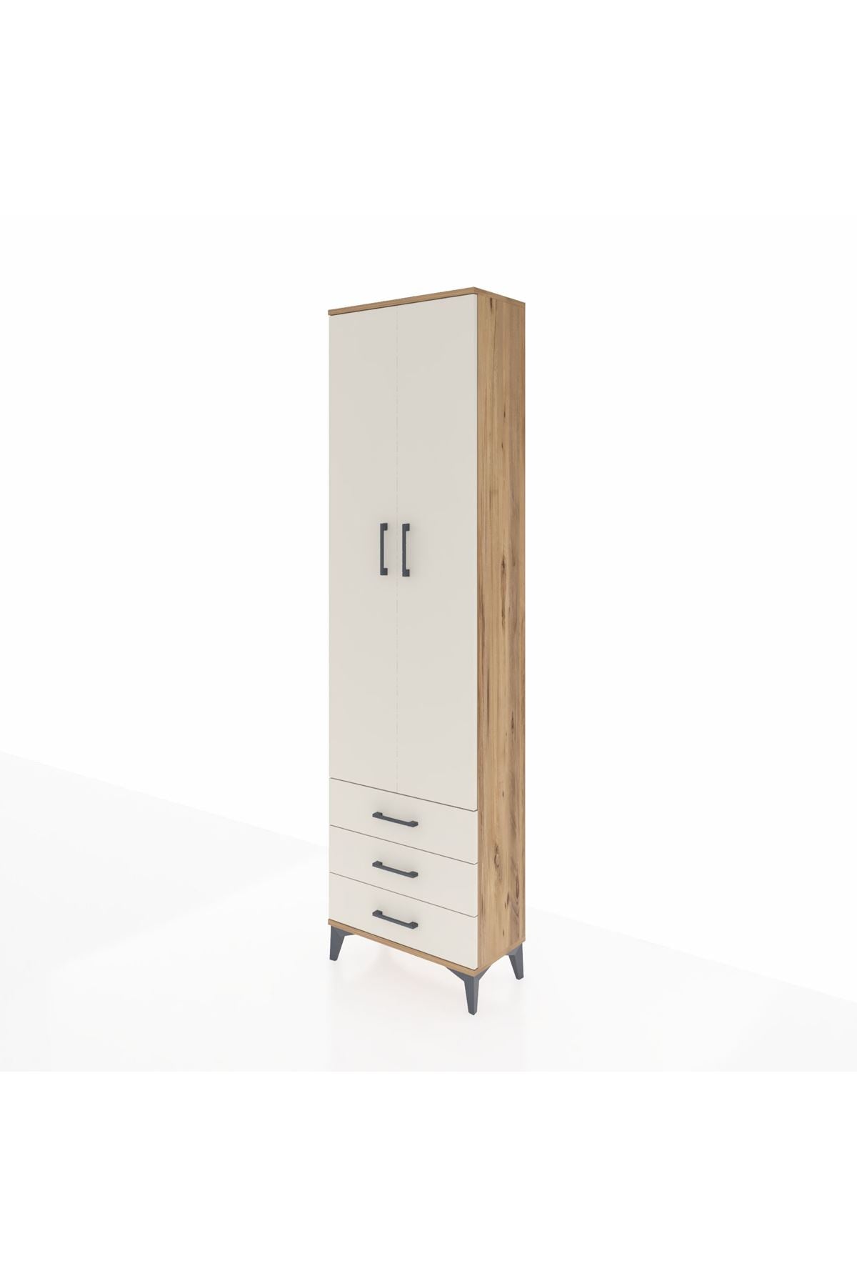 Arges Dolap 3 Raflı 3 Çekmeceli Tek Askılı 60x30x221 - S29M015V7A