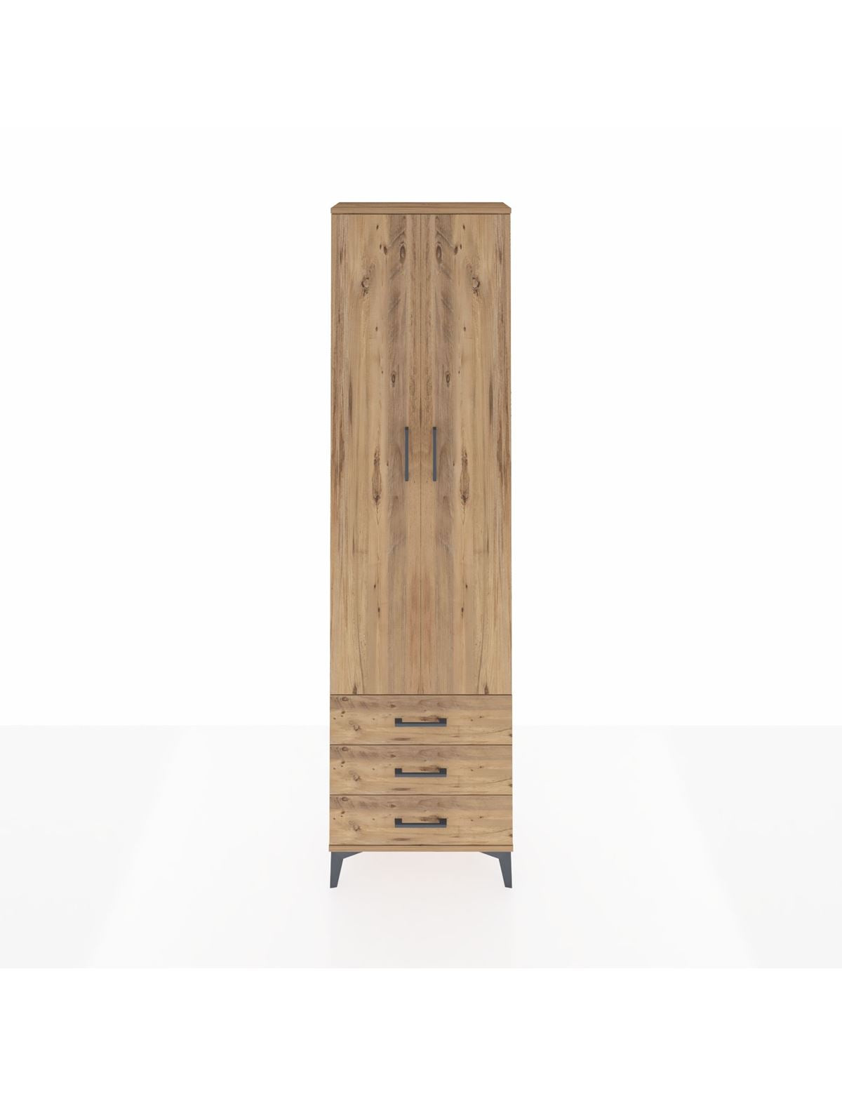 Arges Dolap 3 Raflı 3 Çekmeceli Tek Askılı 60x30x221 - S29M015V9A