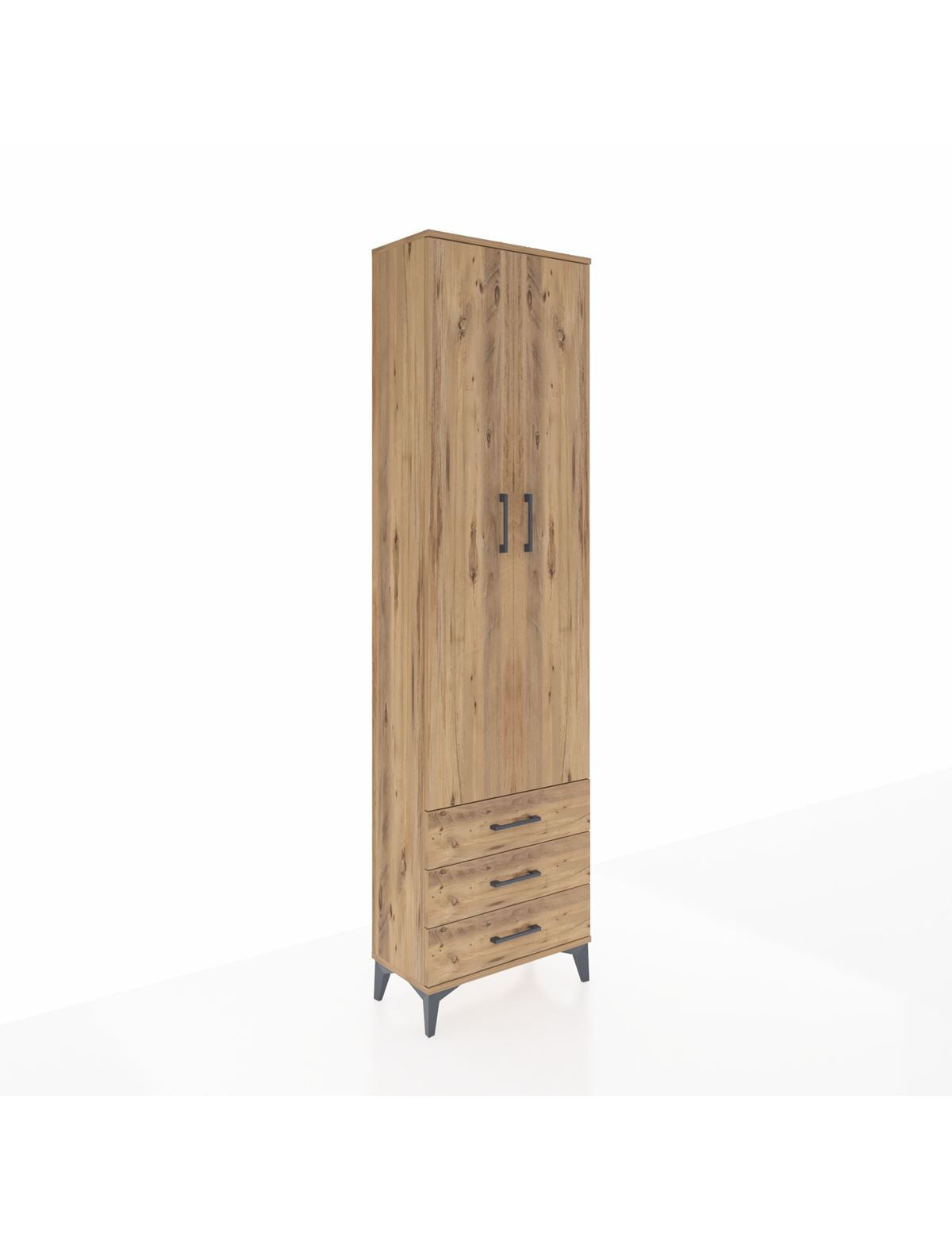 Arges Dolap 3 Raflı 3 Çekmeceli Tek Askılı 60x30x221 - S29M015V9A
