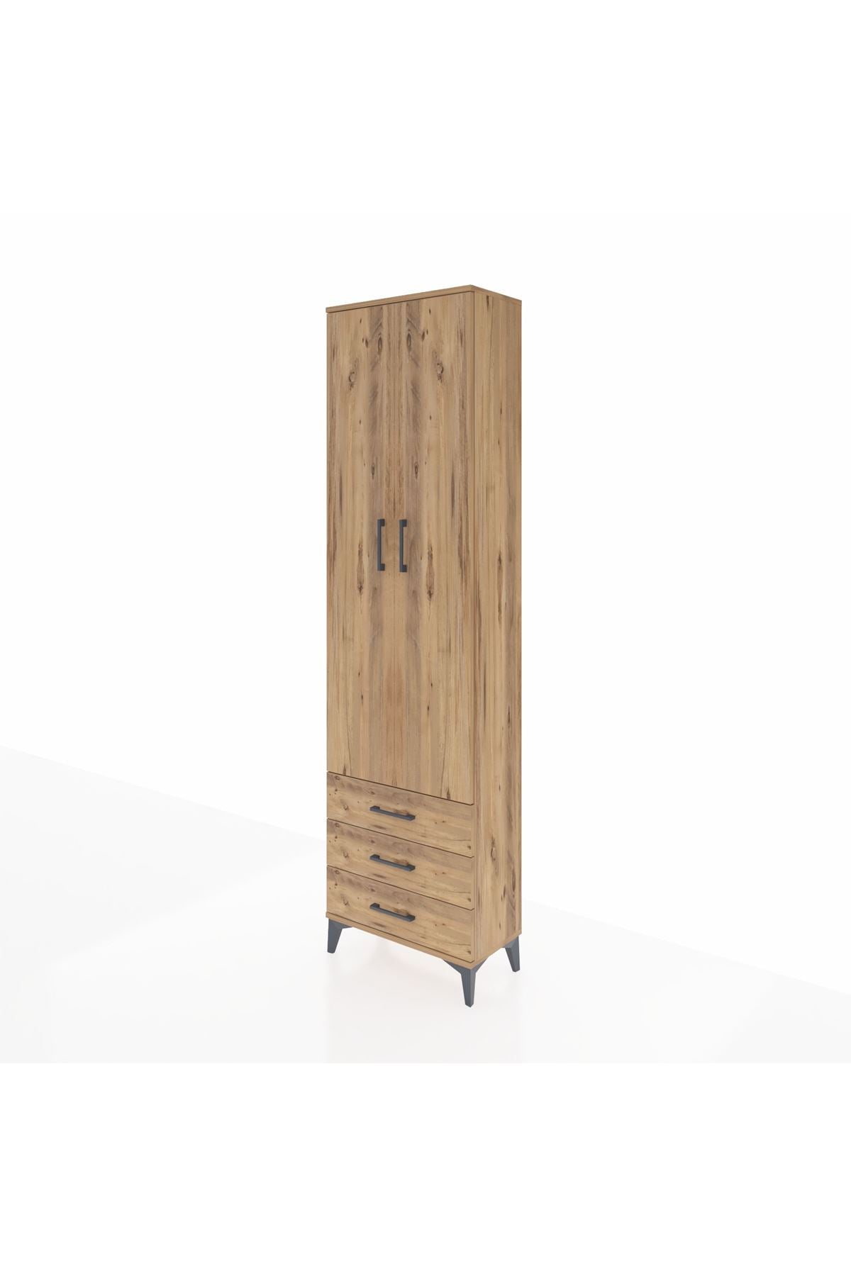Arges Dolap 3 Raflı 3 Çekmeceli Tek Askılı 60x30x221 - S29M015V9A