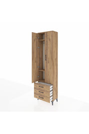 Arges Dolap 3 Raflı 3 Çekmeceli Tek Askılı 60x30x221 - S29M015V9A