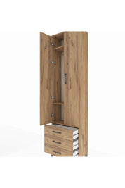Arges Dolap 3 Raflı 3 Çekmeceli Tek Askılı 60x30x221 - S29M015V9A