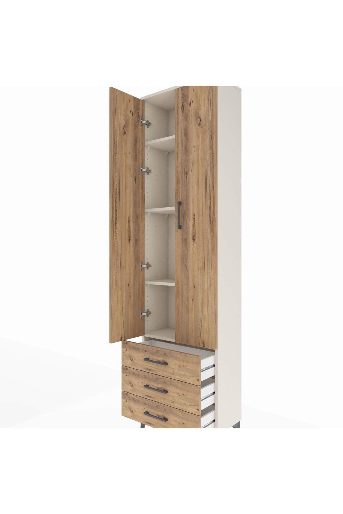 Arges Dolap 4 Raflı 3 Çekmeceli 2 Kapaklı 60x30x221 - S29M016V3A