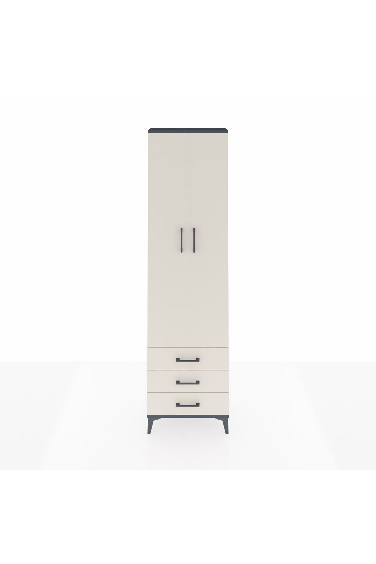 Arges Dolap 4 Raflı 3 Çekmeceli 2 Kapaklı 60x30x221 - S29M016V4A