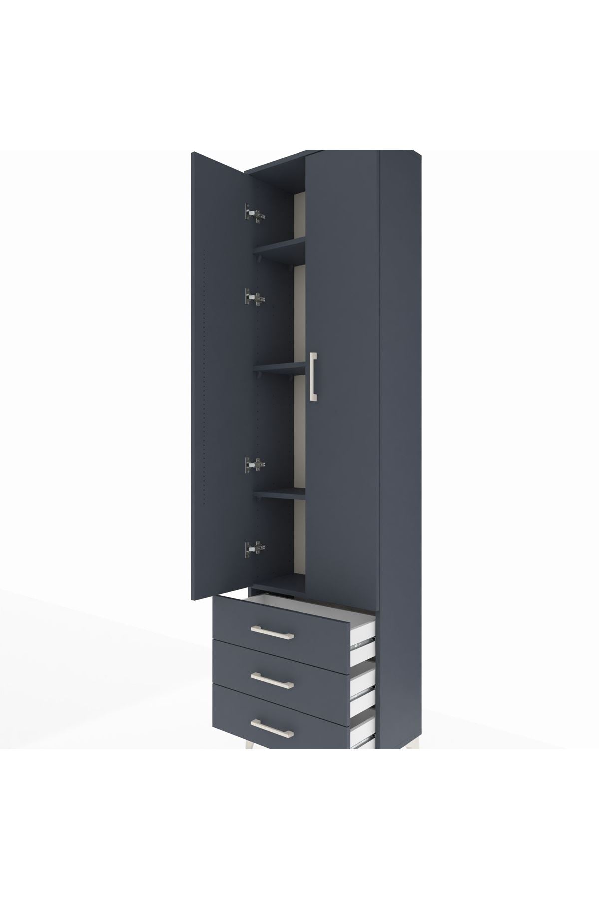 Arges Dolap 4 Raflı 3 Çekmeceli 2 Kapaklı 60x30x221 - S29M016V5A