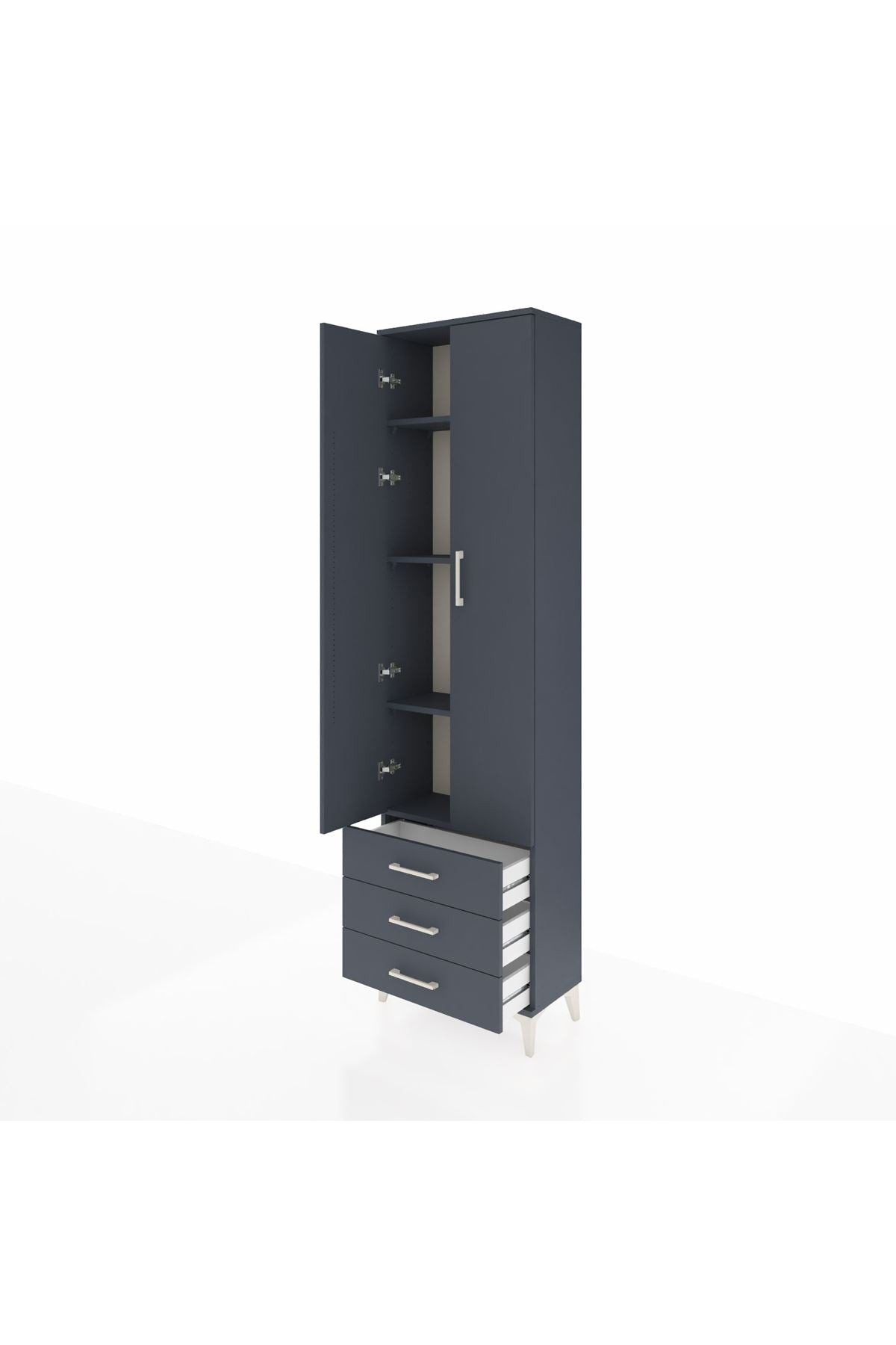 Arges Dolap 4 Raflı 3 Çekmeceli 2 Kapaklı 60x30x221 - S29M016V5A