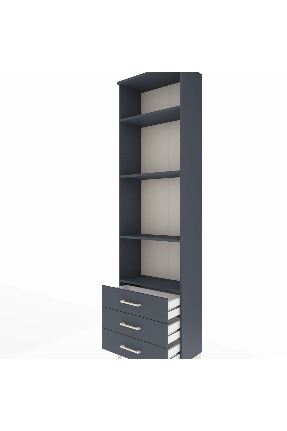 Arges Dolap 4 Raflı 3 Çekmeceli 60x30x221 - S29M017V5A