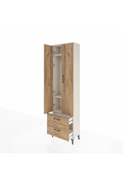Arges Dolap 3 Raflı 2 Çekmeceli Tek Askılı 60x30x221 - S29M018V3A