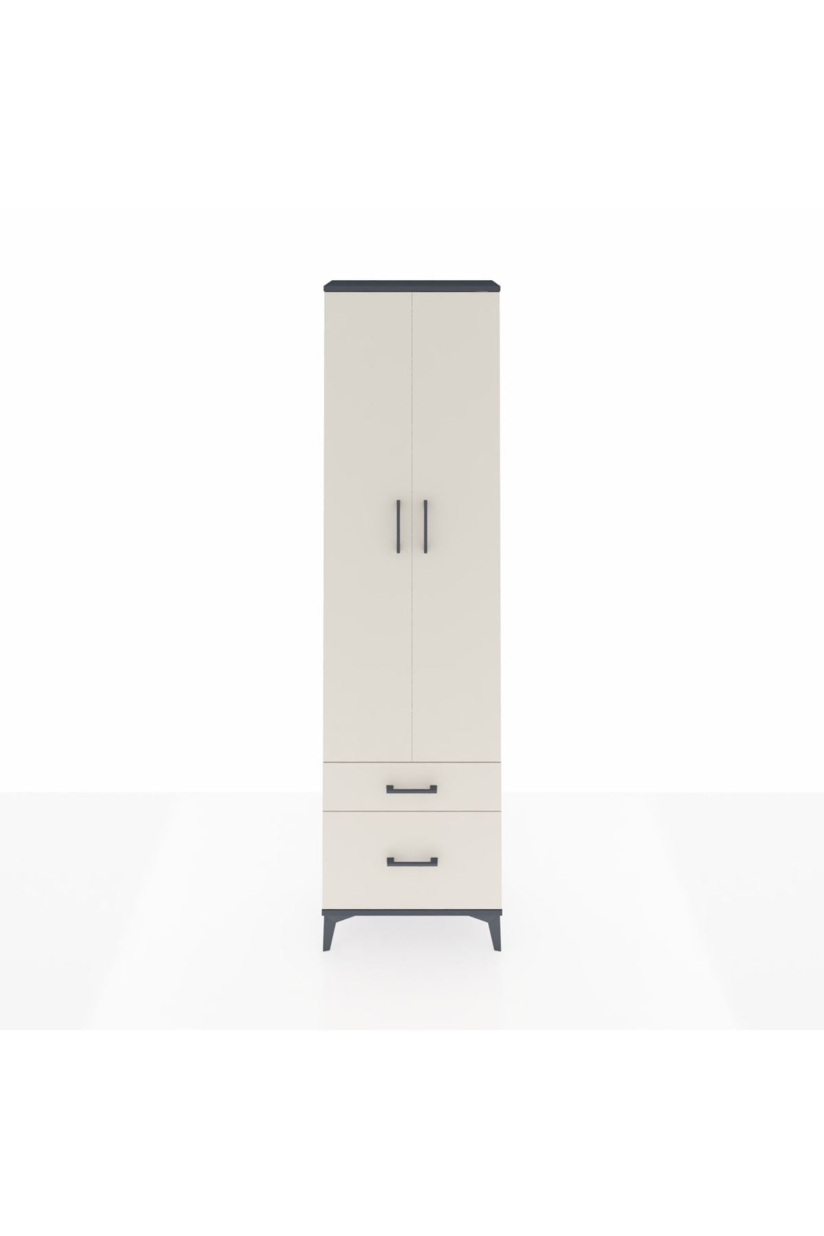 Arges Dolap 3 Raflı 2 Çekmeceli Tek Askılı 60x30x221 - S29M018V4A