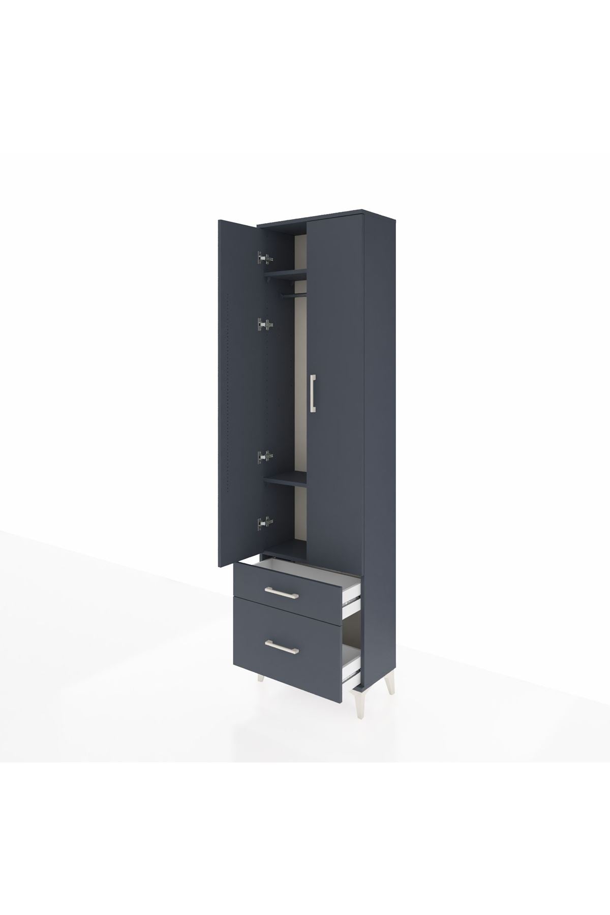Arges Dolap 3 Raflı 2 Çekmeceli Tek Askılı 60x30x221 - S29M018V5A