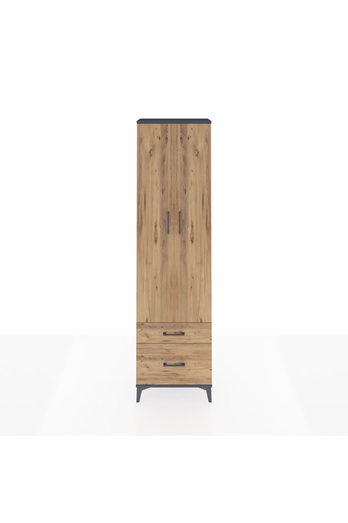 Arges Dolap 3 Raflı 2 Çekmeceli Tek Askılı 60x30x221 - S29M018V6A