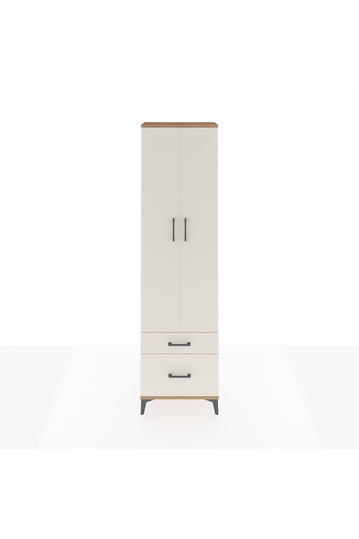 Arges Dolap 3 Raflı 2 Çekmeceli Tek Askılı 60x30x221 - S29M018V7A