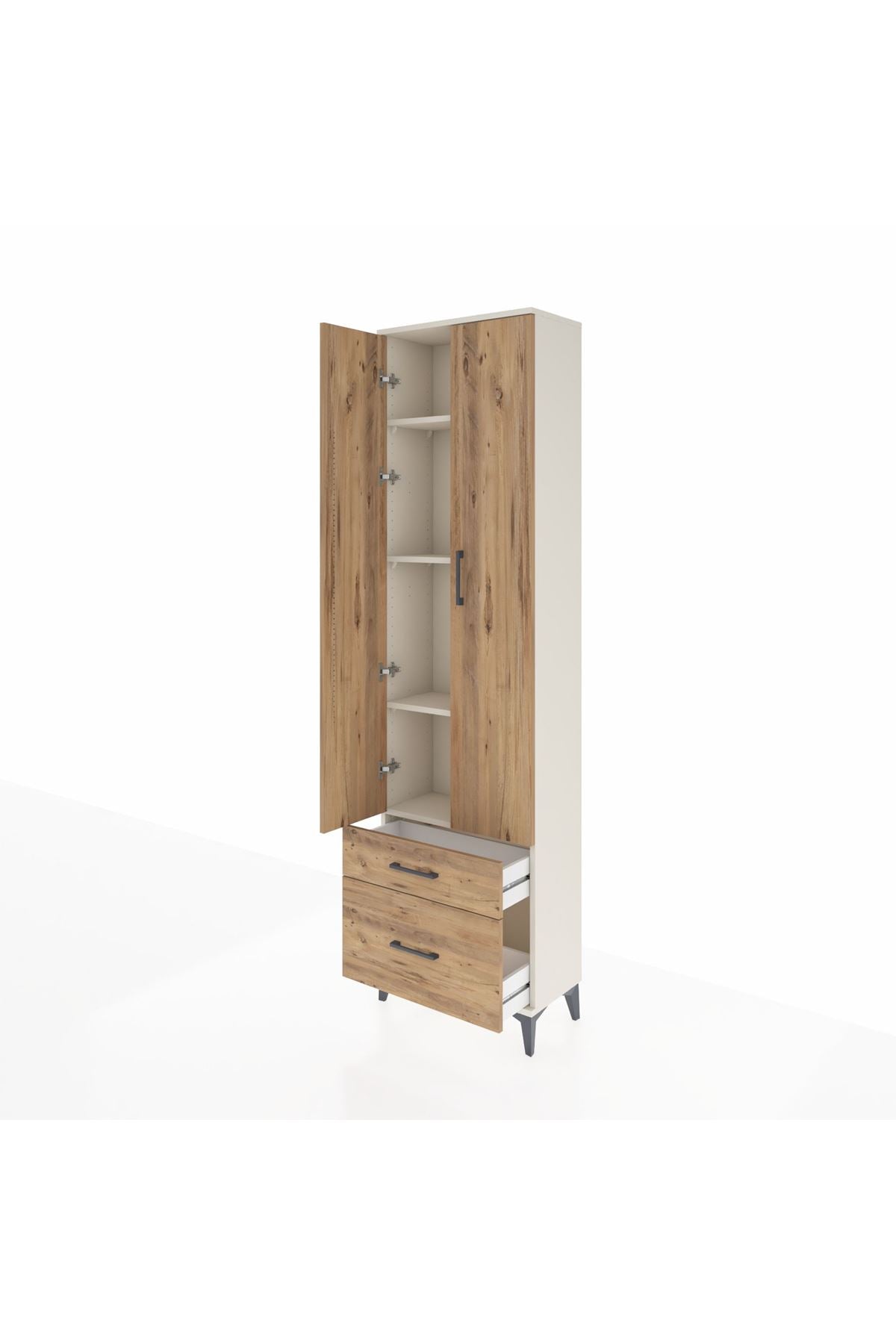 Arges Dolap 4 Raflı 2 Çekmeceli 2 Kapaklı 60x30x221 - S29M019V3A