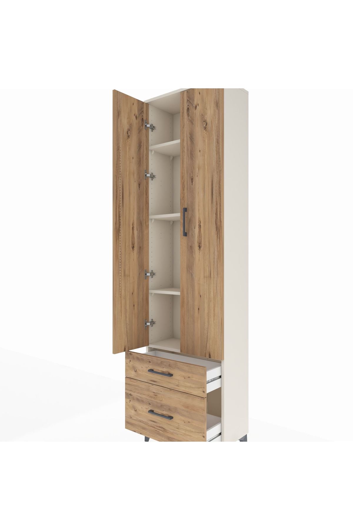 Arges Dolap 4 Raflı 2 Çekmeceli 2 Kapaklı 60x30x221 - S29M019V3A