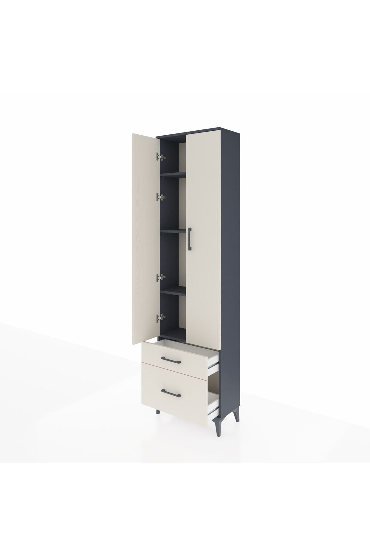 Arges Dolap 4 Raflı 2 Çekmeceli 2 Kapaklı 60x30x221 - S29M019V4A