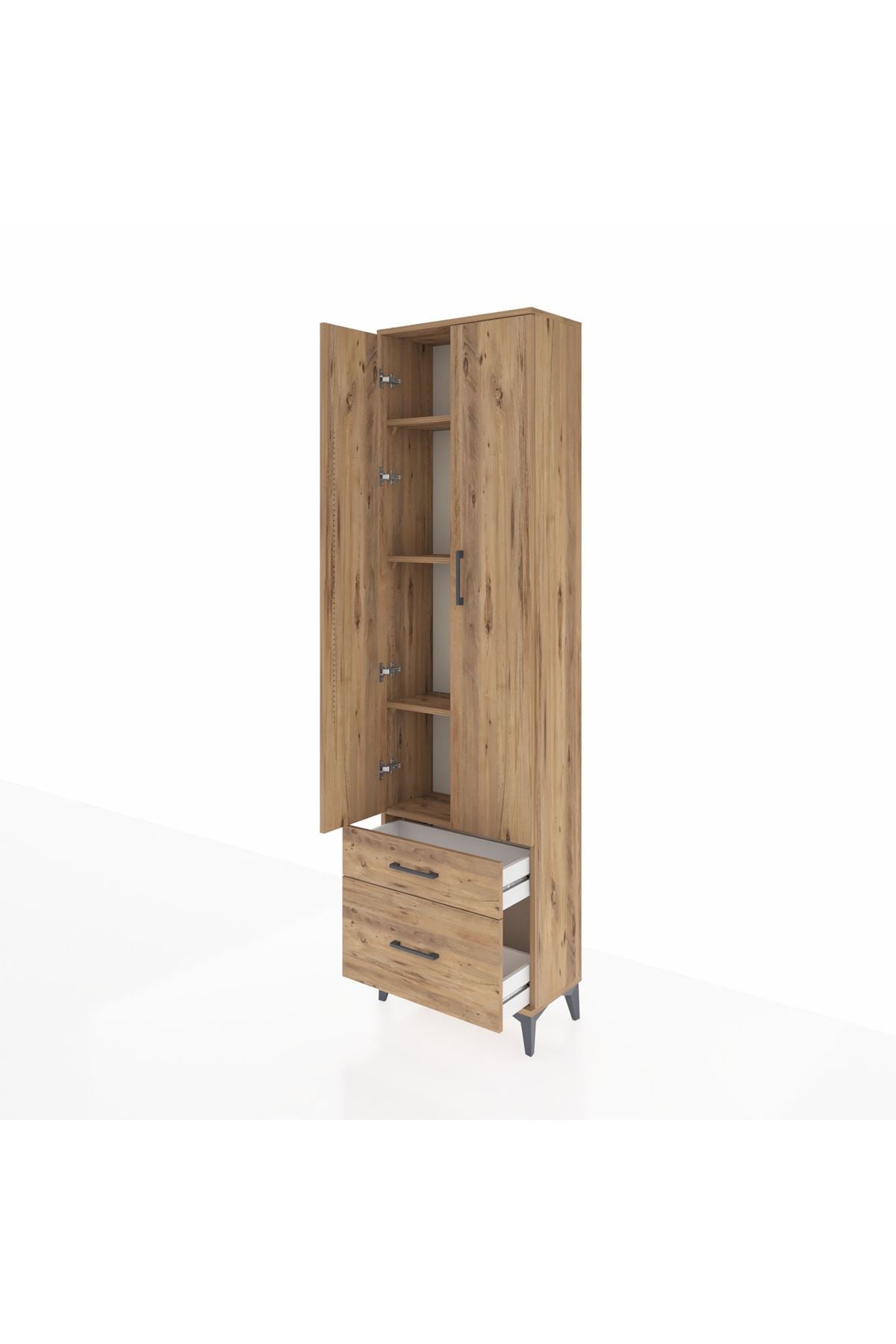 Arges Dolap 4 Raflı 2 Çekmeceli 2 Kapaklı 60x30x221 - S29M019V9A