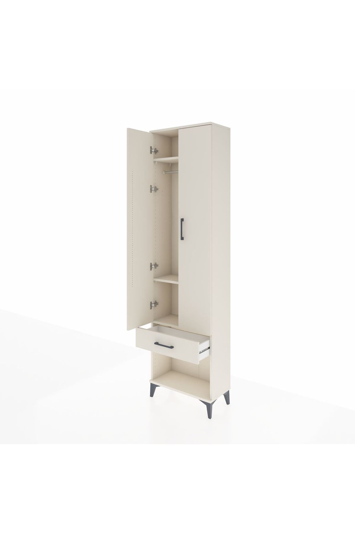 Arges Dolap 3 Raflı Tek Çekmeceli Tek Askılı 60x30x221 - S29M021V1A