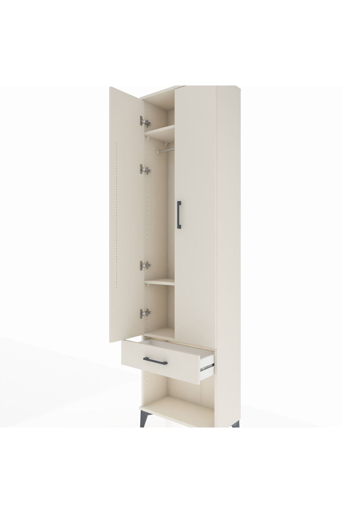 Arges Dolap 3 Raflı Tek Çekmeceli Tek Askılı 60x30x221 - S29M021V1A