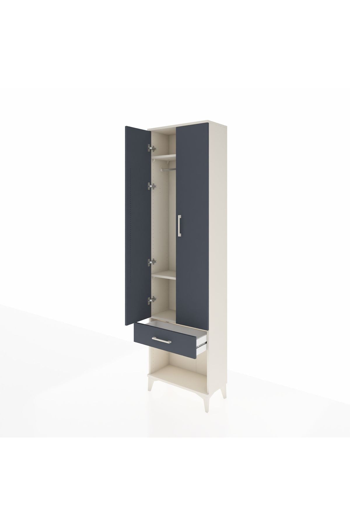 Arges Dolap 3 Raflı Tek Çekmeceli Tek Askılı 60x30x221 - S29M021V2A