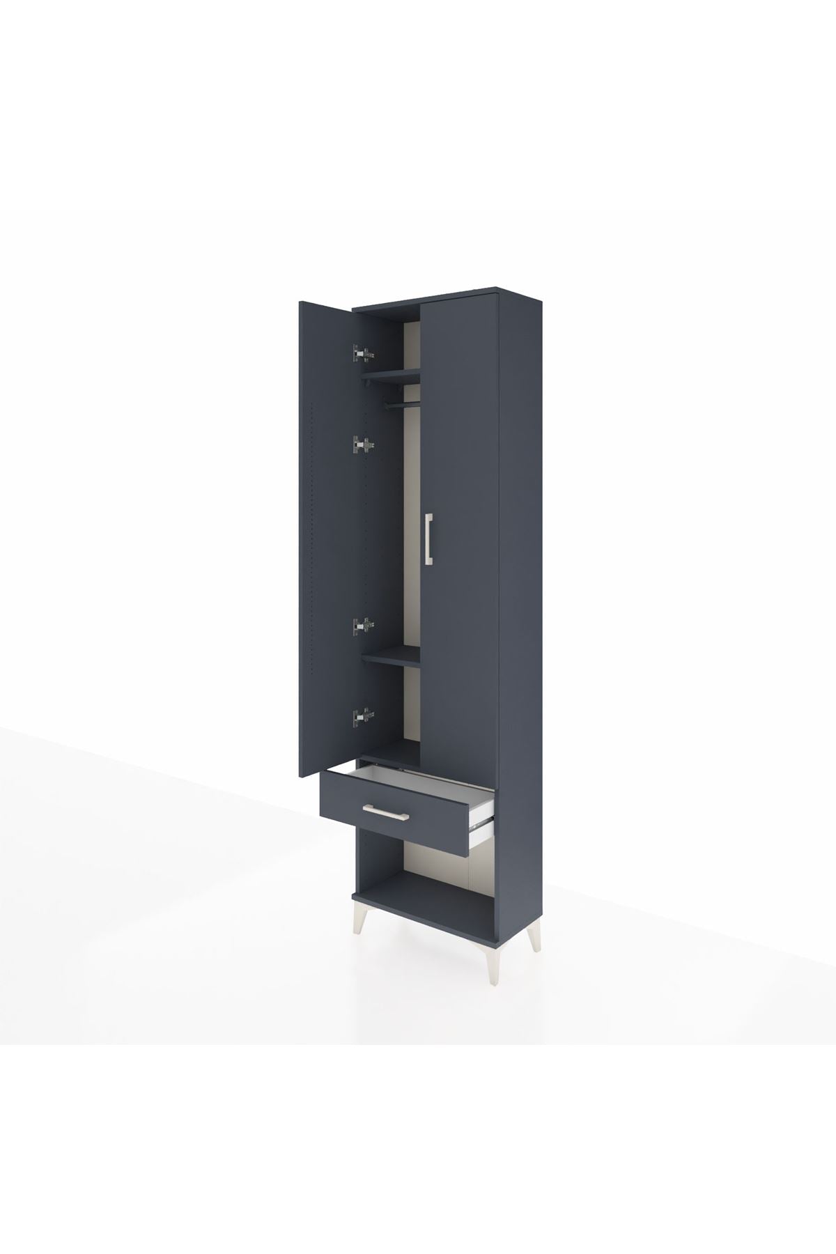 Arges Dolap 3 Raflı Tek Çekmeceli Tek Askılı 60x30x221 - S29M021V5A