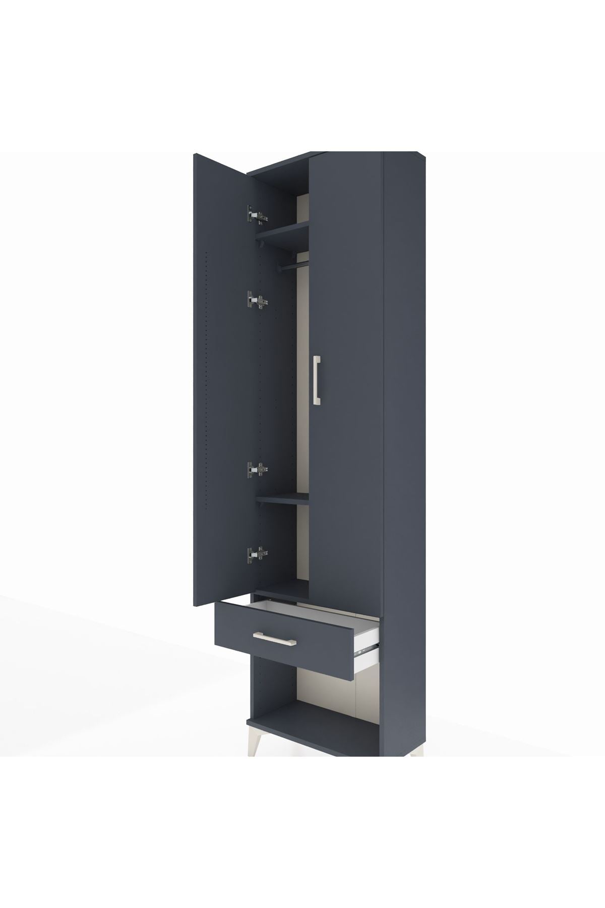 Arges Dolap 3 Raflı Tek Çekmeceli Tek Askılı 60x30x221 - S29M021V5A