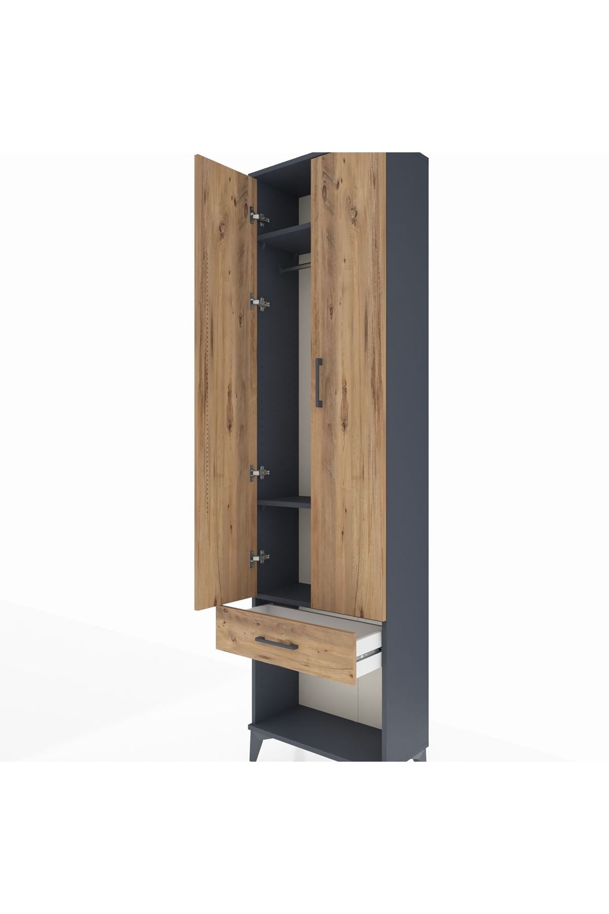 Arges Dolap 3 Raflı Tek Çekmeceli Tek Askılı 60x30x221 - S29M021V6A