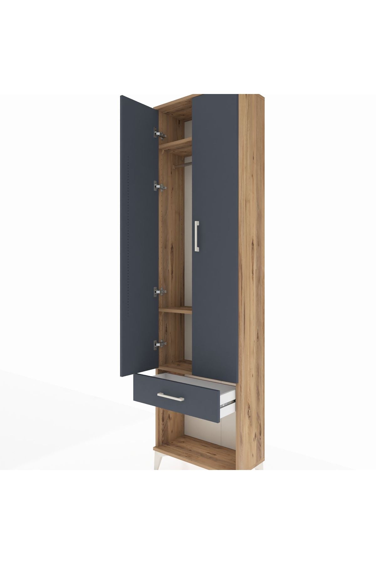 Arges Dolap 3 Raflı Tek Çekmeceli Tek Askılı 60x30x221 - S29M021V8A