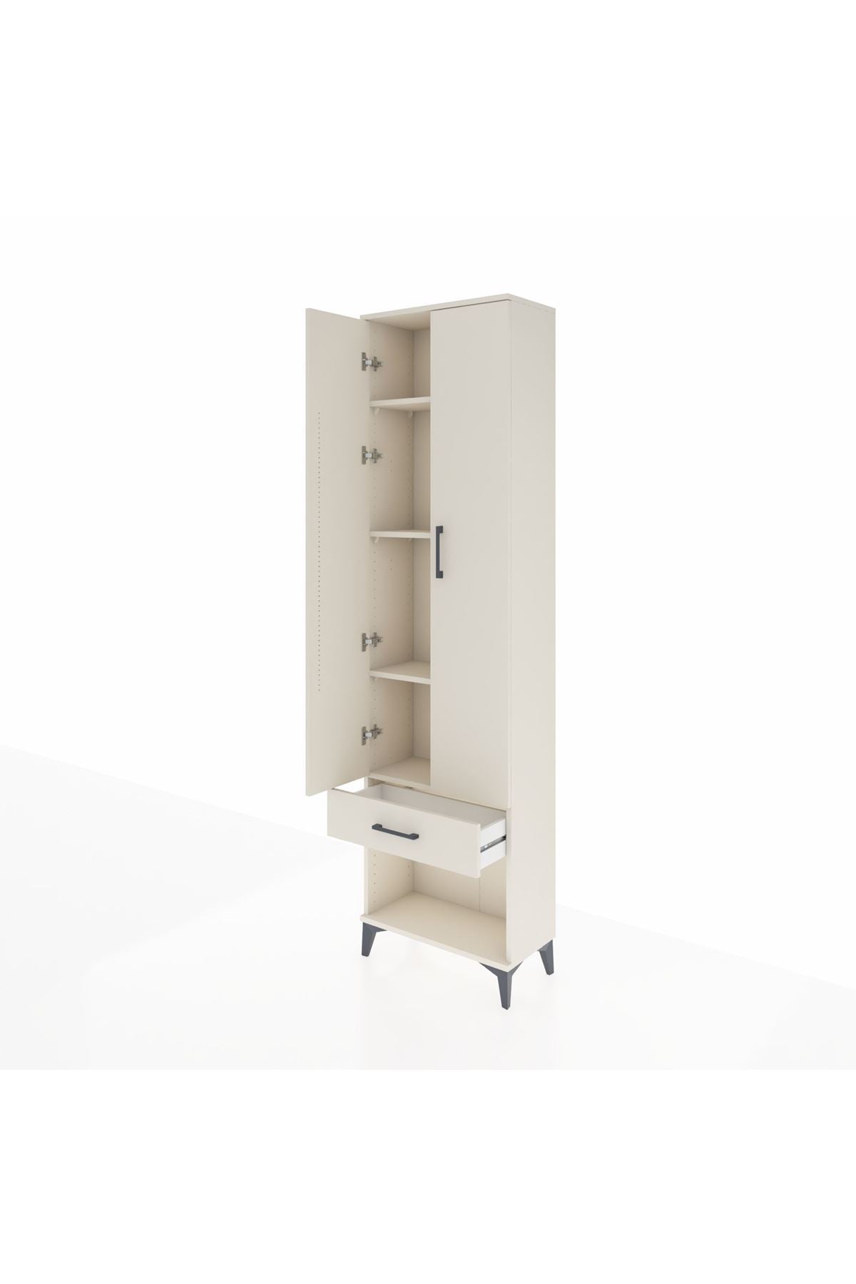 Arges Dolap 4 Raflı Tek Çekmeceli 2 Kapaklı 60x30x221 - S29M022V1A