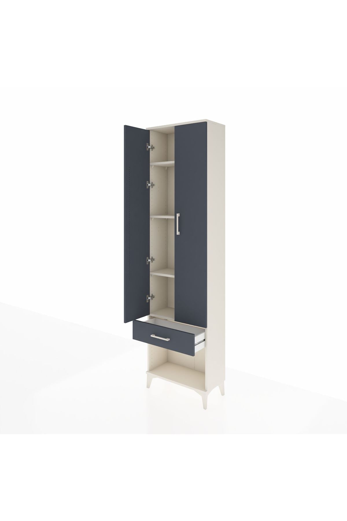Arges Dolap 4 Raflı Tek Çekmeceli 2 Kapaklı 60x30x221 - S29M022V2A